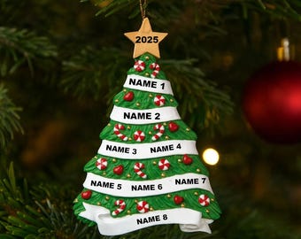 Personalized Family Tree Ornament: Engraved Christmas Keepsake
