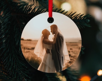 Personalized Photo Ornament, Anniversary Couple Gift