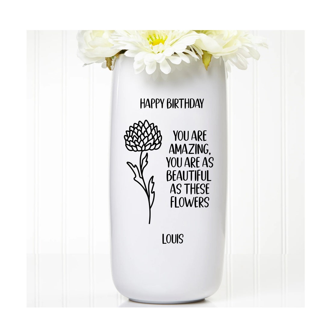 Personalized Ceramic Flower Vase Custom Flower Vase Etsy