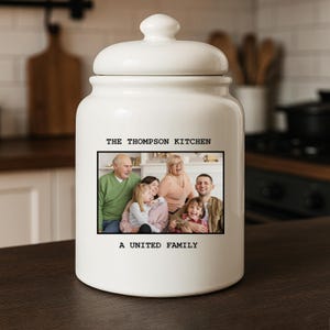 Personalized Cookie Jar, Housewarming Gift, Personalized Photo Cookie Jar, Custom Cookie Jar, Personalized Home Decor, Photo Ceramic Jar