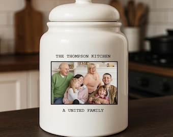 Personalized Cookie Jar, Housewarming Gift, Personalized Photo Cookie Jar, Custom Cookie Jar, Personalized Home Decor, Photo Ceramic Jar