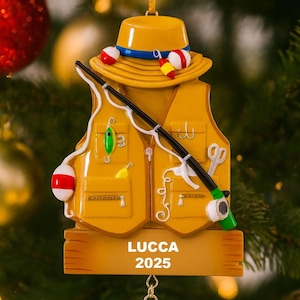 Personalized Fishing Ornament: Engraved Resin Fisherman Gift