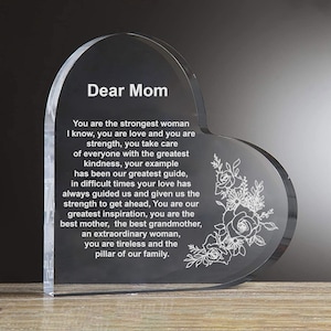 Egraved Personalized Keepsake Heart - Keepsake Heart For Mom - Mother's Day Gifts