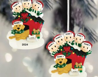 Gepersonaliseerd familieornament, hars kerstdecoratiecadeaus