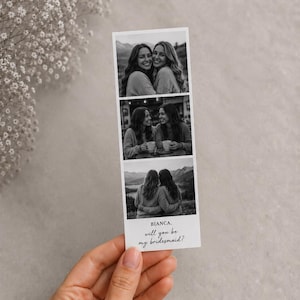 Personalized Photo Booth Strip, Custom Photo Gift, Bookmark, Anniversary Gift, Birthday Gift, Bridesmaid Gift image 2
