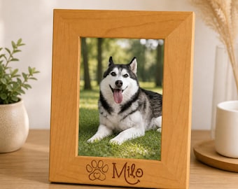 Pet Memorial Frame, Engraved Dog Cat Loss Gift