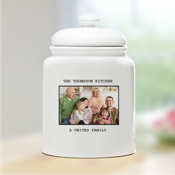 Personalized Cookie Jar, Housewarming Gift, Personalized Photo Cookie Jar, Custom Cookie Jar, Personalized Home Decor, Photo Ceramic Jar
