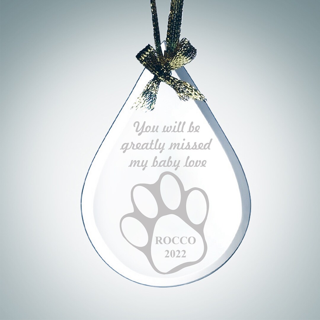 Personalized Pet Memorial Glass Ornament Custom Sympathy Etsy