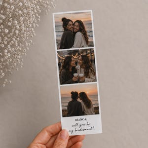 Personalized Photo Booth Strip, Custom Photo Gift, Bookmark, Anniversary Gift, Birthday Gift, Bridesmaid Gift image 3