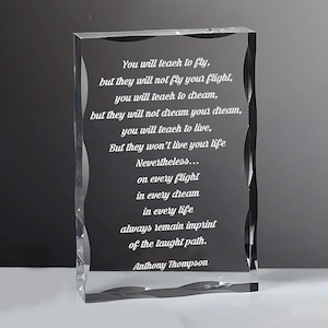 Personalized Acrylic Keepsake Block, Sentimental Gift, Appreciation Award
