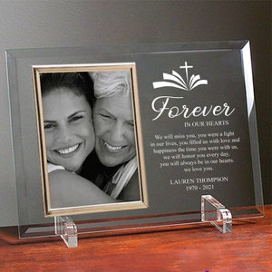 Custom Glass Memorial Picture Frame, Custom Memorial gift, Memorial Photo Frame, Sympathy Gift, Remembrance Gift, In Loving Memory Gift