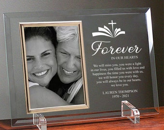 Glass Memorial Picture Frame For Souvenirs, Memorial gift, Personalized Memorial Gift, Custom Memorial Gift, Memorial Frame