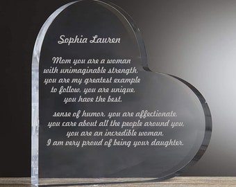 Heart Keepsake For Birthday Gift, Egraved Personalized Heart Keepsake, Romantic Gift, Memorial Keepsake, Mother&#39;s Day Gifts