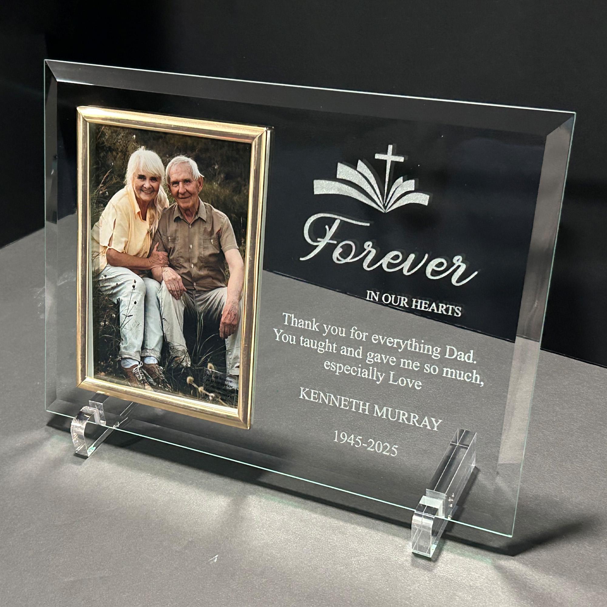Engraved Glass Memorial Photo Frame, Remembrance Gift - Etsy