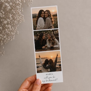 Personalized Photo Booth Strip, Custom Photo Gift, Bookmark, Anniversary Gift, Birthday Gift, Bridesmaid Gift image 4