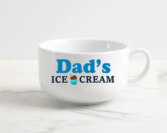 Personalized Ice Cream Bowl, Personalized Dad Cereal Bowl, Custom Ice Cream Bowl, Father's Day Gift, For Dad, Snack Bowl Gift