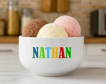 Ciotola per gelato personalizzata, ciotola per cereali personalizzata, regalo di compleanno per bambini.