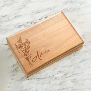 Personalized Jewelry Box, Wedding Favors, Custom Name Wood Travel Jewelry Case, Personalized Bridesmaid Gift, Birthday Gift, Gift for Her
