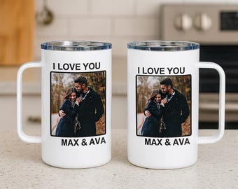 Tazza da viaggio personalizzata con foto: bicchiere termico in acciaio inossidabile, tazza personalizzata