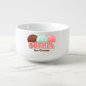Personalized Ice Cream Bowl For Kids, Birthday Gift, Custom Ice Cream Bowl, Valentine&#39;s Day Gifts