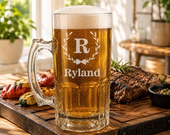 Groomsmen Gift Beer Mug, Personalized 33oz Engraved Mug, Custom Name Initial, Best Man Gift, Wedding Party Gift, Groomsmen Proposal