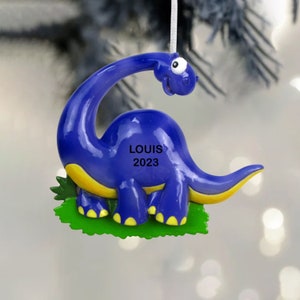 Personalized Dino Ornament, Brontosaurus Ornament Gifts, Custom Ornament, Kids Christmas Ornament, Christmas Ornament, Child Gifts