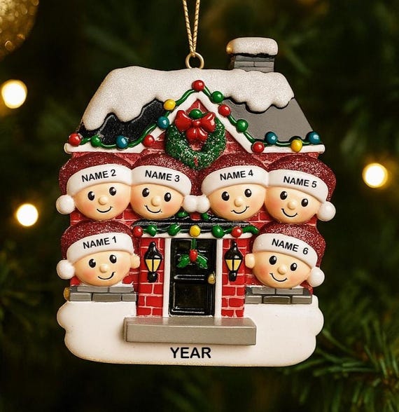 Personalized New Home Christmas Ornament: Family Resin Ornament