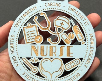 Ornamento personalizzato per infermiere, ornamento natalizio in legno