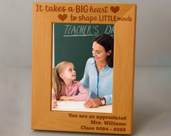 Fotolijst als cadeau voor leraar, gegraveerde houten cadeaus