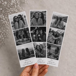 Personalized Photo Booth Strip, Custom Photo Gift, Bookmark, Anniversary Gift, Birthday Gift, Bridesmaid Gift