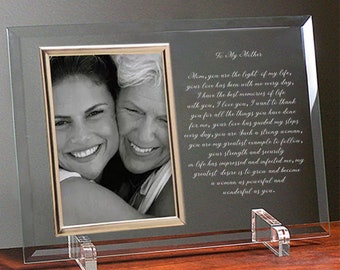 Gepersonaliseerde fotolijst van herdenkingsglas, cadeau gegraveerde brief