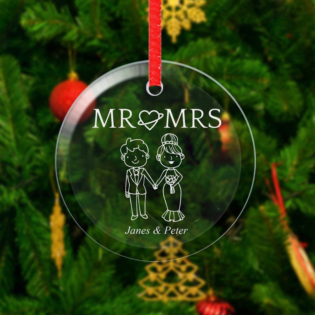 Personalized Wedding Ornament Couples Ornament Newlywed Gift Etsy