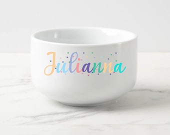 Personalisierte Steingutschüssel, individuelle Name Snackschale