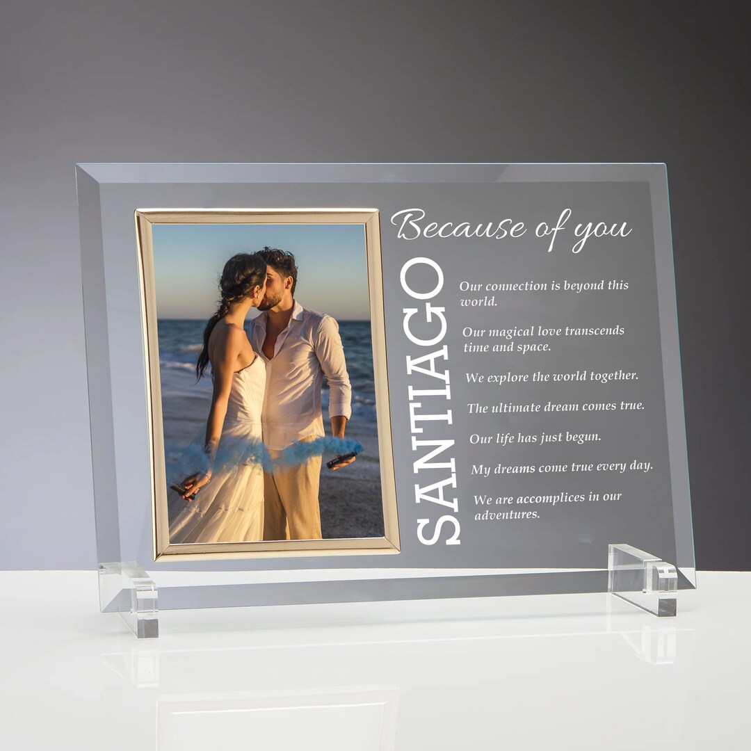 Wedding Frame Personalized Glass Frame Gift for Anniversary Etsy
