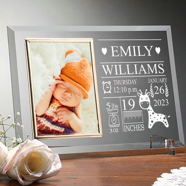Personalized Baby Picture Frame, Birth Announcement Frame, Newborn Picture Frame, Picture Frame for New Parents, New Baby Gift, Nursery