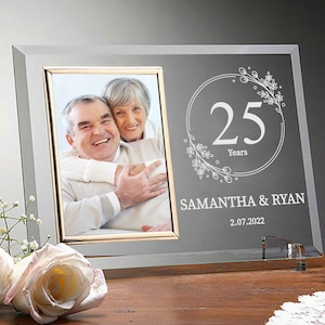 Personalized Anniversary Frame, Frame For Souvenirs, Personalized Wedding and Engagement Gifts, Custom Glass Frame, Anniversary Frame