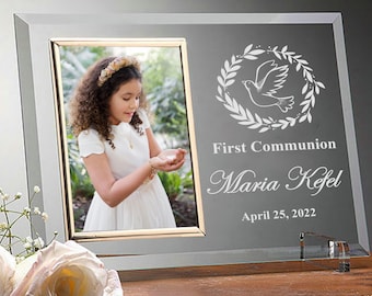 Frame for Communion, Gift for First Communion, Baptism and Confirmation, Christening Favors, Custom Communion Frame, Personalized Gifts