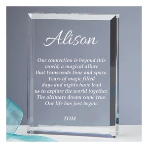 Bloque de recuerdo personalizado con carta de amor, regalos románticos, regalos de boda, regalo de aniversario, regalo del día de San Valentín