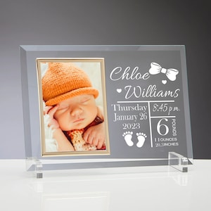 Marco de fotos personalizado para bebé, marco de anuncio de recién nacido, marco de fotos para nuevos padres, regalo para bebé recién nacido, decoración de guardería, regalos para niña