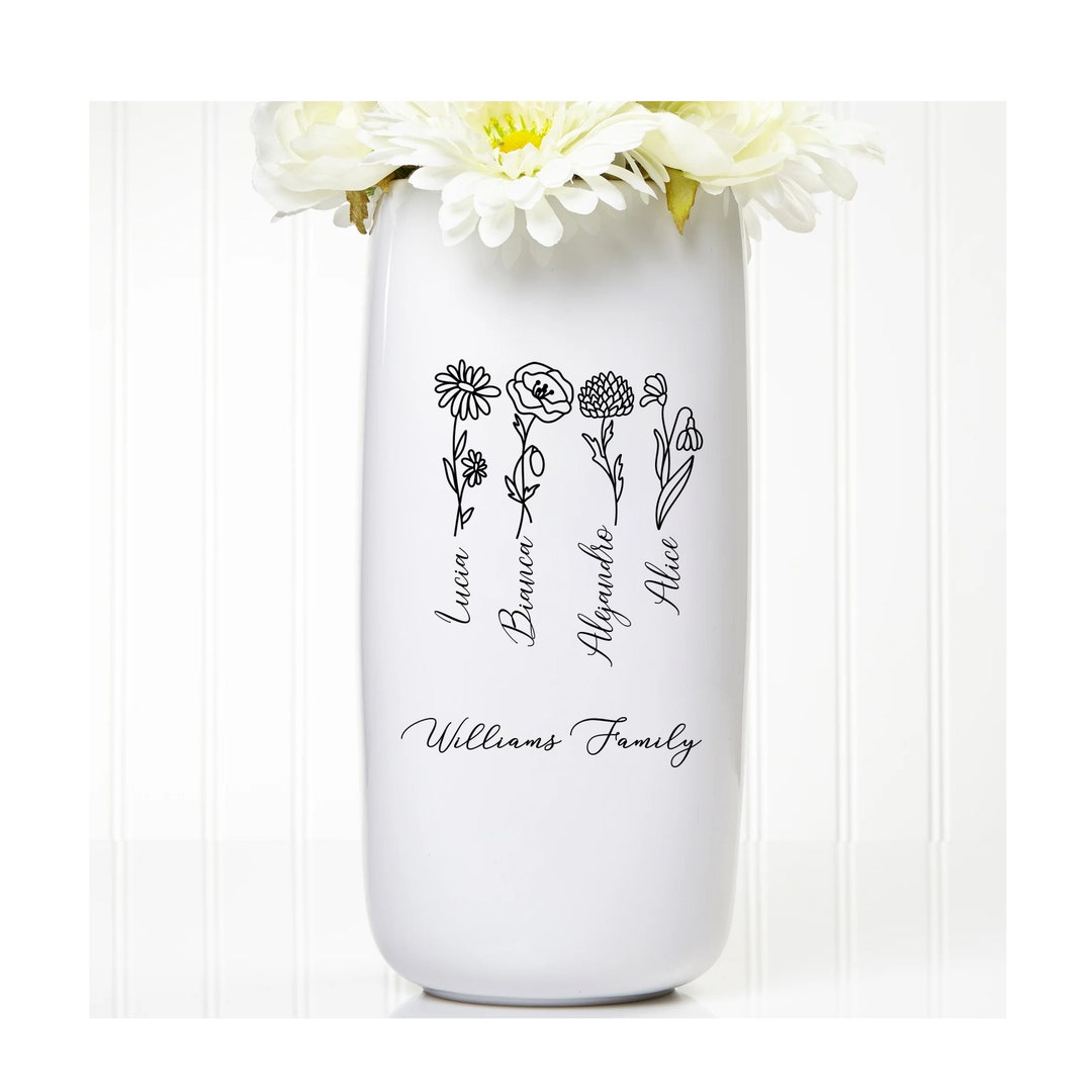 Personalized Ceramic Flower Vase Custom Flower Vase Etsy