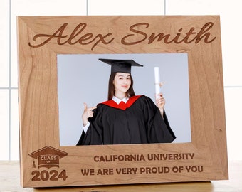 Cornice in legno con incisione per laurea