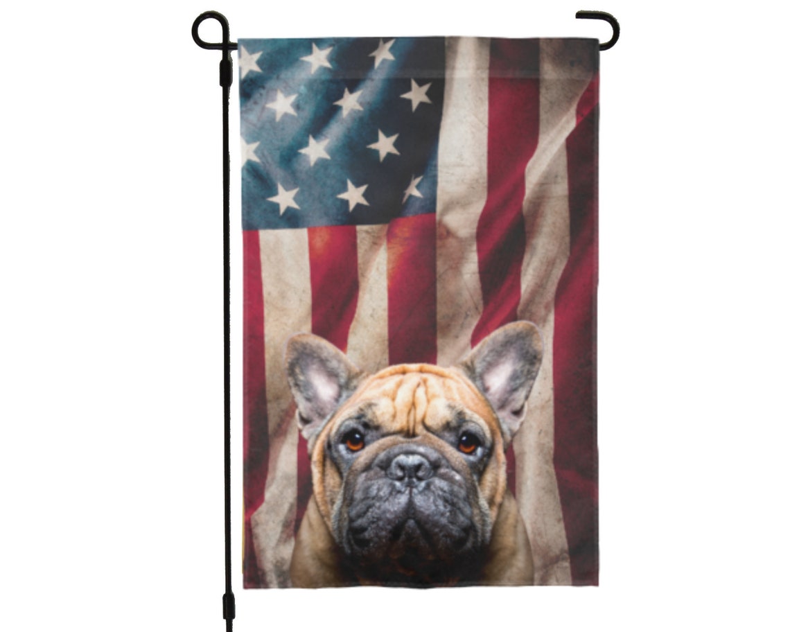 French Bulldog Garden Flag American Flag Dog Lovers Flag