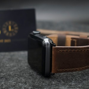 Cinturino in pelle marrone scuro personalizzato per Apple Watch da 38 mm, 40 mm, 41 mm, 42 mm, 44 mm, 45 mm, 49 mm / Serie 10, 9, 8, 7, 6, 5, 4, 3, 2, 1, SE, Ultra 1, 2.