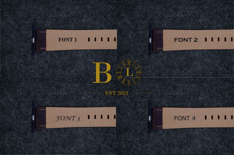 Personalised Handmade Dark Brown Leather Apple Watch Strap 38mm 40mm