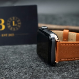 Handmade Brown Leather Apple Watch Band 38mm, 40mm, 41mm, New 42mm Series 10 9 8 7 6 5 4 3 2 1 SE Apple Watch Strap / Engraved iWatch Band