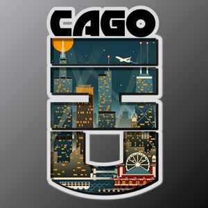 chicago sticker, chicago, laptop sticker, sticker, chicago illinois, chicago decal, chicago gift, chicago stickers, stickers, water bottle