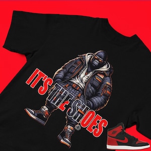 Jordan 1 Bred Tee, New City Design Graphic Shirt, Urban Fashion