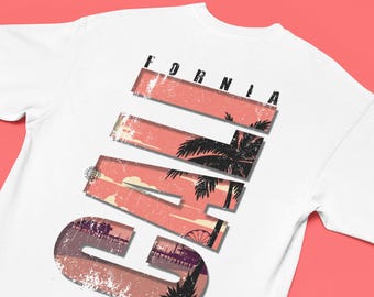 T-shirt California, boxy-fit, katoenen uniseks T-shirt