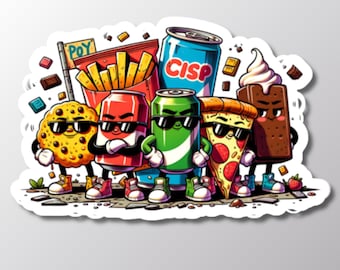 Snack Squad Sticker: Fun Food Decal for Laptop or Notebook