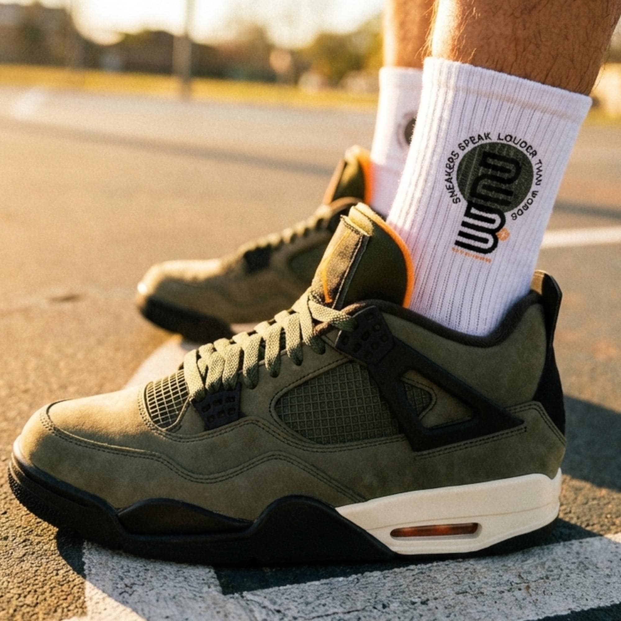 Jordan 4 Undefeated Inspired Socks, Black Crew Socks - Etsy
